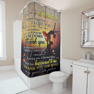 To My Husband Letter, Lovely Quotes Gift Shower Curtain