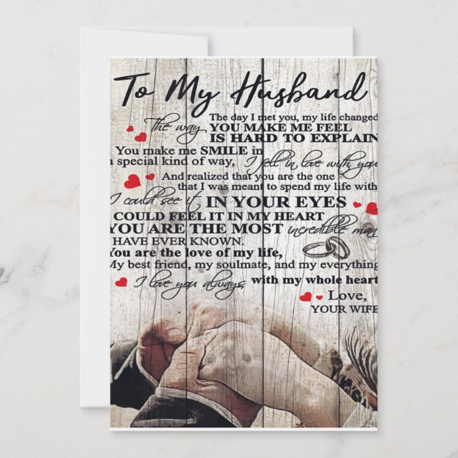 To My Husband Letter | New Home Decor Holiday Card (Front)