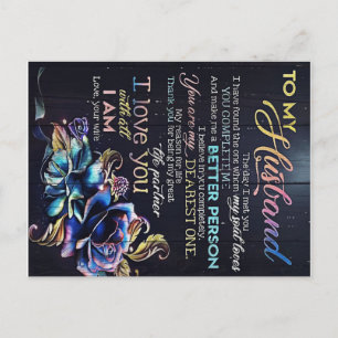 To My Husband Letter, To My Husband Gift Announcement Postcard