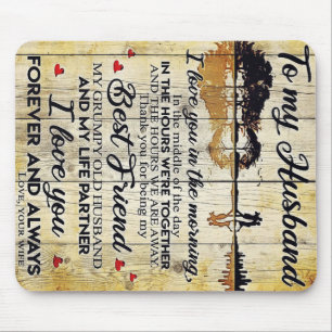 To My Husband Letter, To My Husband Gift Mouse Mat