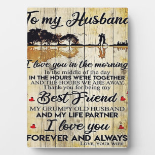 To My Husband Letter, To My Husband Gift Plaque