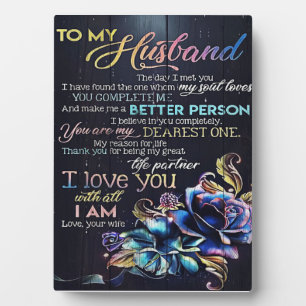 To My Husband Letter, To My Husband Gift Plaque