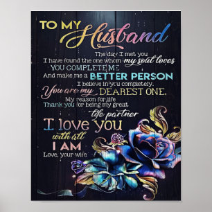 To My Husband Letter, To My Husband Gift Poster