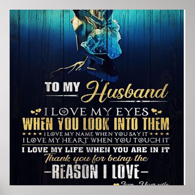 To My Husband | Love Quotes To Father | Poster (Front)