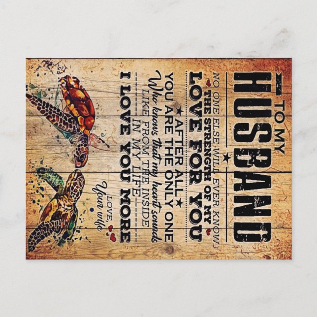 To My Husband | Love Quotes To Husband Announcement Postcard (Front)