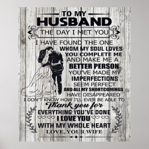 To my Husband   Lovely Husband Gift Poster