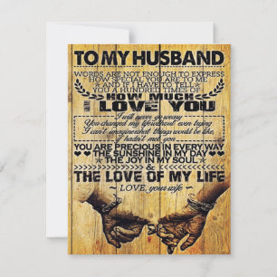 To My Husband My Husband Gift Letter For Him Invitation