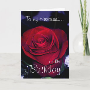 To my Husband on his Birthday-Red Rose Card