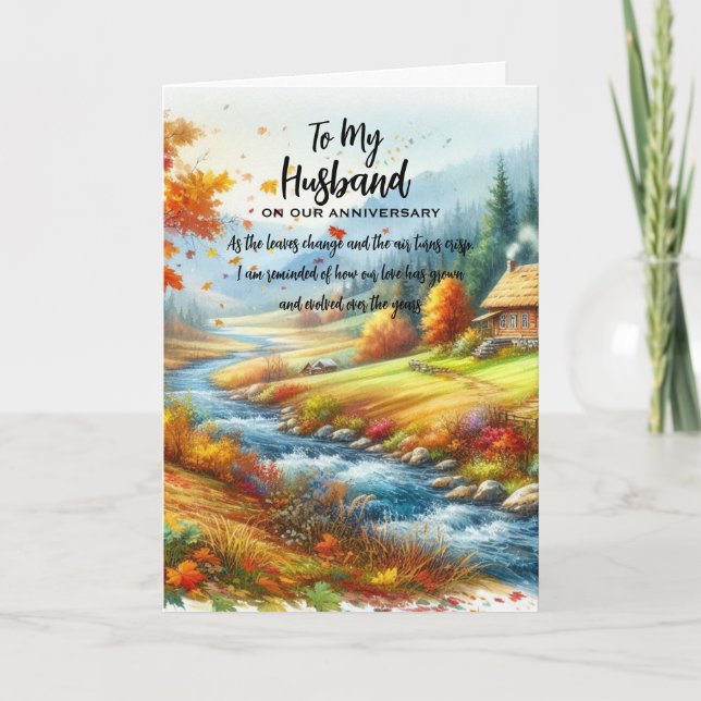 To My Husband on Our Anniversary Thank You Card (Front)