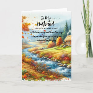 To My Husband on Our Anniversary Thank You Card