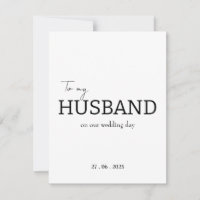 To my husband on our wedding day thank you card 