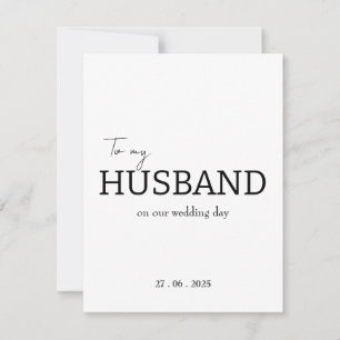To my husband on our wedding day thank you card 