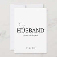 To my husband on our wedding day thank you card