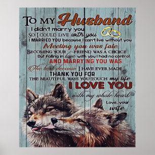 To my Husband   Perfect Gift For Husband Poster