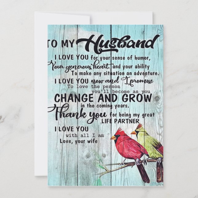 To my Husband | Personalised perfect gift Holiday Card (Front)