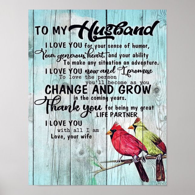 To my Husband | Personalised perfect gift Poster (Front)
