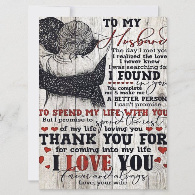 To My Husband Present | Cute Quotes Gift | (Front)