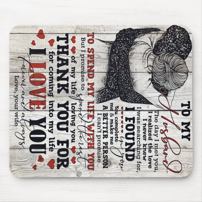 To My Husband Present | Cute Quotes Gift | Mouse Mat (Front)