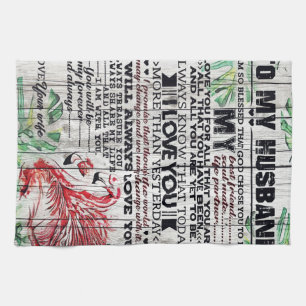 To My Husband Present Cute Quotes Gift Tea Towel