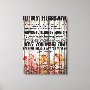 To My Husband Present Cute Slogan Gift Canvas Print