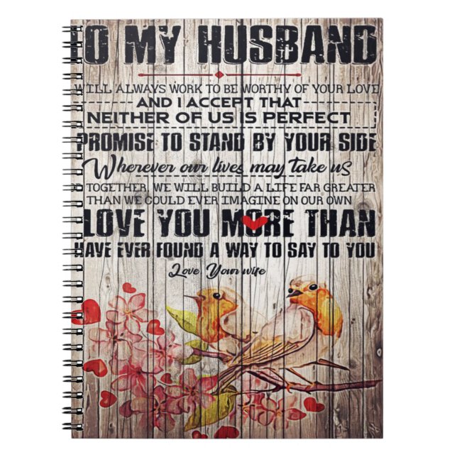 To My Husband Present | Cute Slogan Gift | Notebook (Front)