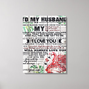 To My Husband Present   Love Quotes Present   Canvas Print