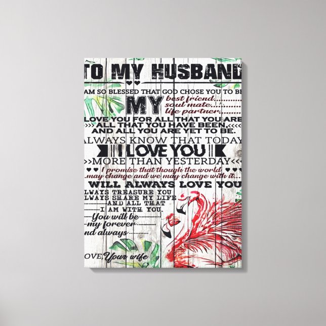 To My Husband Present | Love Quotes Present | Canvas Print (Front)