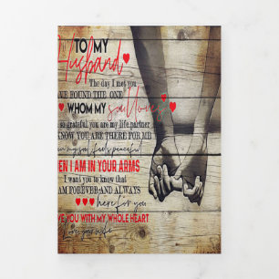 To My Husband Present Lovely New Home Gift Tri-Fold Announcement