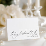 "To My Husband to be On My Wedding Day" Card<br><div class="desc">Check the "Logo & Independant Creator Mark" field and tick the box if you do not want the logo to appear on the card. Designed to coordinate with for the «Chloe» Wedding Invitation Collection. View the collection link on this page to see all of the matching items in this beautiful...</div>