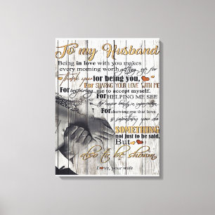 To my Husband To My Husband Letter Cute Present Canvas Print