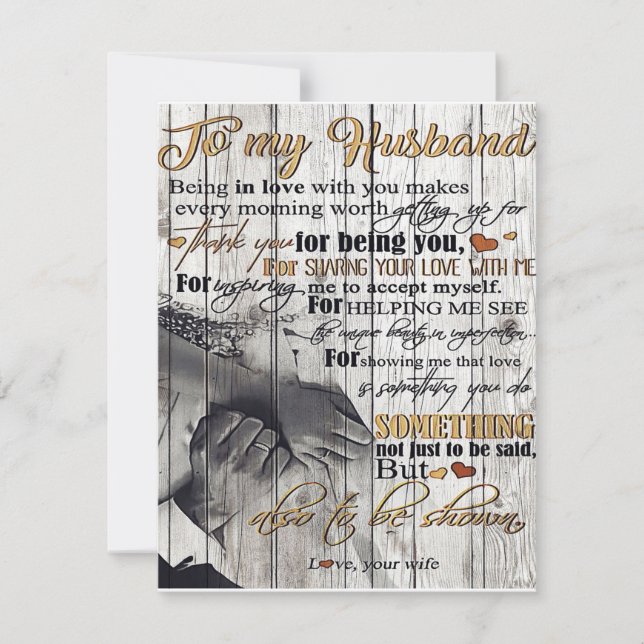 To my Husband |To My Husband Letter | Cute Present Invitation (Front)