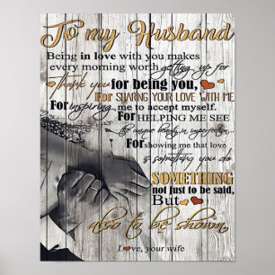 To my Husband  To My Husband Letter   Cute Present Poster