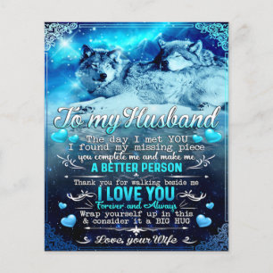 To My Husband Wolf Gift, Husband Birthday Gift Flyer