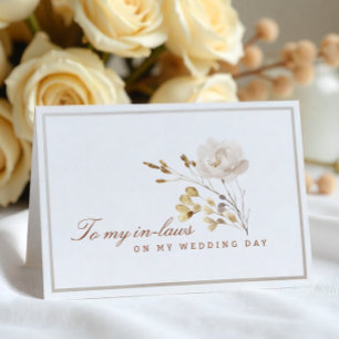 To My In-Laws on My Wedding Day Fall Floral Card