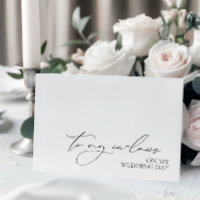 "To My In-Laws On My Wedding Day" Message Card