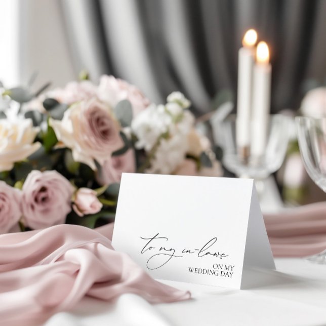 "To My In-Laws On My Wedding Day" Message Card (To My In-Laws On My Wedding Day" Message Card)