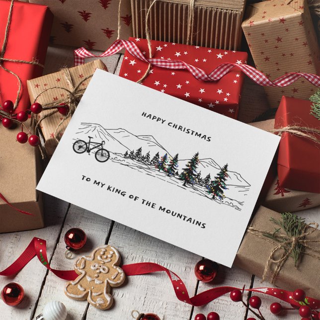 To My King Of The Mountains Biker Christmas Lights Holiday Card (Creator Uploaded)