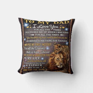 To My Lion Dad Gift, Dad Birthday Gift Idea Cushion