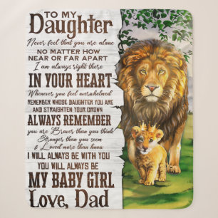 To My Lion Daughter Gift, Daughter Birthday Gift Sherpa Blanket
