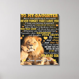 To My Lion Wife Birthday Gift, Love Wife Gift Idea Canvas Print