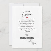 To My Love Birthday Greeting Card
