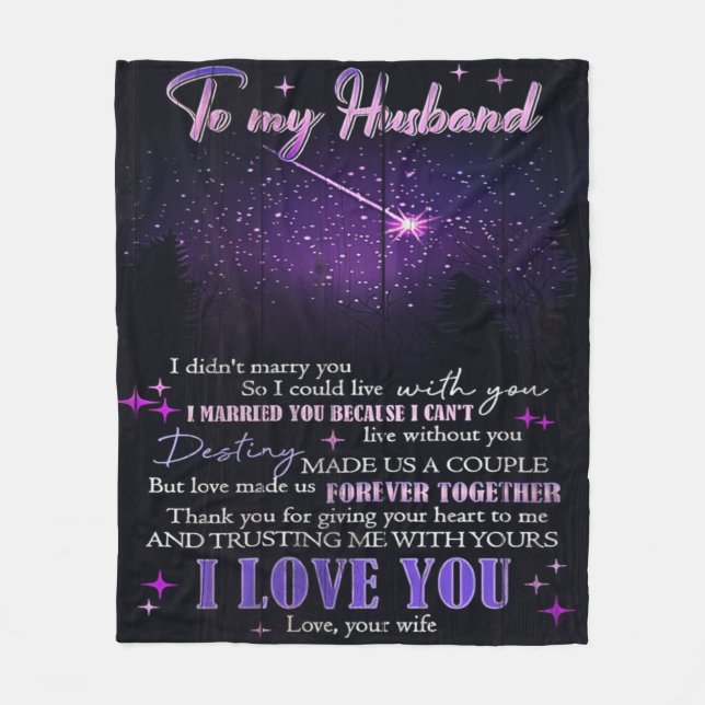 To My Love My Husband | Cute Quotes Gift | Fleece Blanket (Front)