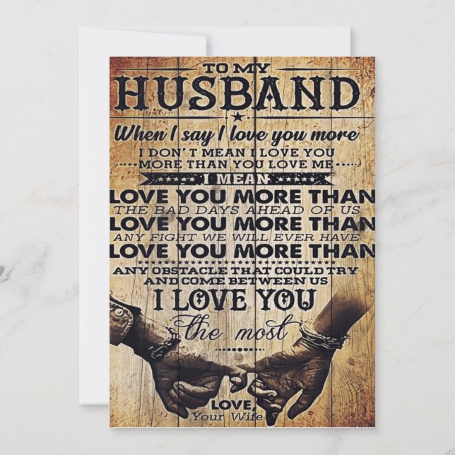 To My Love My Husband | Cute Quotes Gift | Holiday Card (Front)