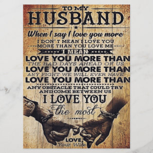 To My Love My Husband   Cute Quotes Gift   Menu