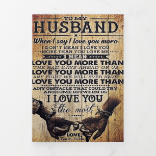 To My Love My Husband   Cute Quotes Gift   Tri-Fold Announcement