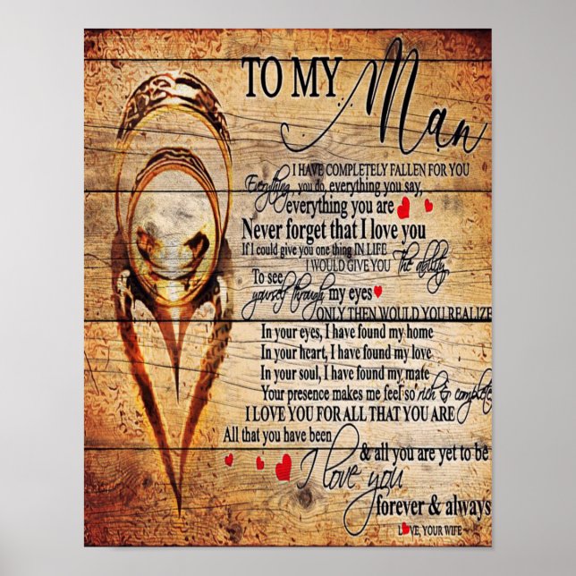 To My Love | My Husband Present | Cute Quotes Gift Poster (Front)