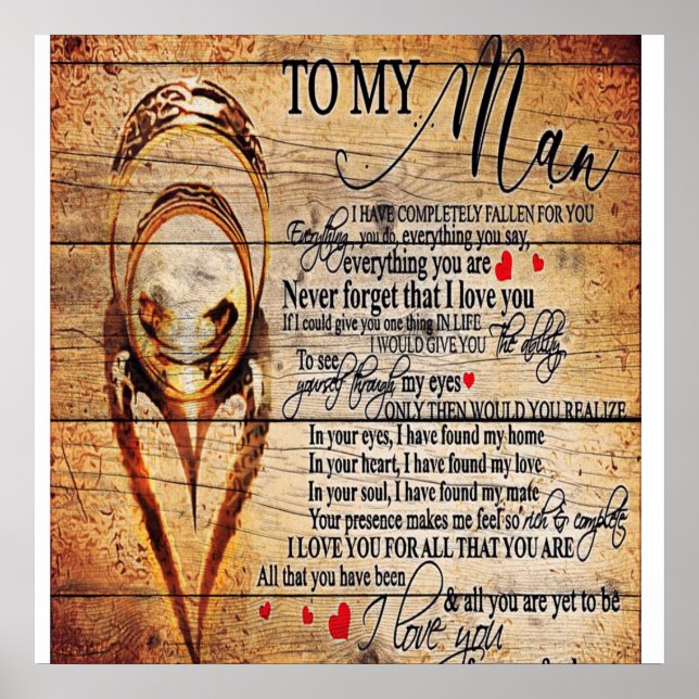 To My Love | My Husband Present | Cute Quotes Gift Poster (Front)