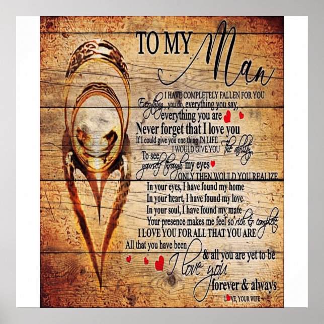 To My Love | My Husband Present | Cute Quotes Gift Poster (Front)