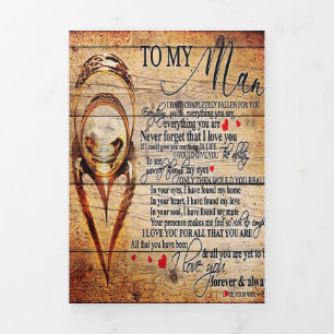 To My Love   My Husband Present   Cute Quotes Gift Tri-Fold Announcement