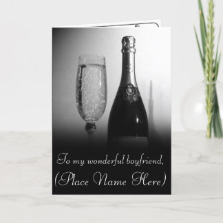 "To My Loving Boyfriend" Champagne Valentine's Car Holiday Card